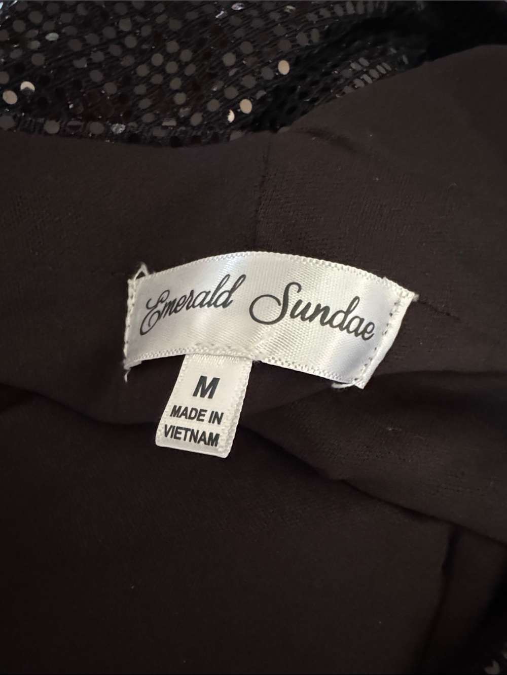 Emerald Sundae Black Sequin Pencil Skirt with Sparkle - Picture 6 of 6